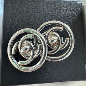 Authentic Chanel Vintage CC Turnlock Clip-On Earrings